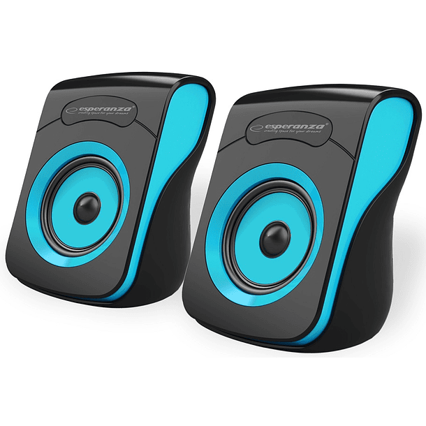 Colunas 2.0 Stéreo USB (Preto/Azul) - ESPERANZA 1