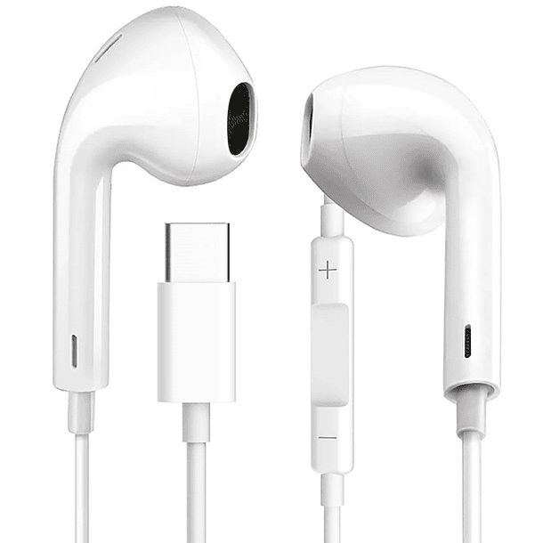 Auriculares c/ Microfone USB-C (Branco) - FIESTA 1