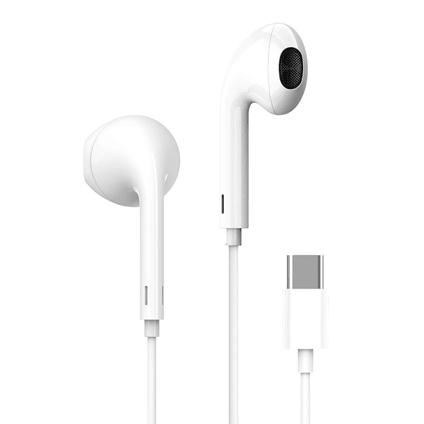 Auriculares c/ Microfone USB-C (Branco) - FIESTA 2