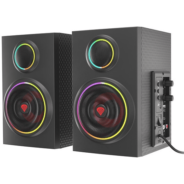 Colunas 2.0 Helium 300BT Bluetooth ARGB (Preto) - GENESIS 1