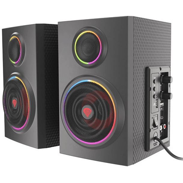 Colunas 2.0 Helium 300BT Bluetooth ARGB (Preto) - GENESIS 3