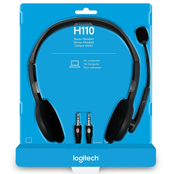 Auscultadores Headset c/ Micro H110 (Preto) - LOGITECH 