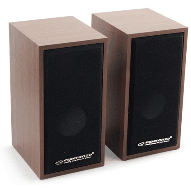 Colunas 2.0 USB 2 x 3W RMS 3,5 Jack (Madeira) - ESPERANZA 2