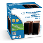 Colunas 2.0 USB 2 x 3W RMS 3,5 Jack (Madeira) - ESPERANZA 4