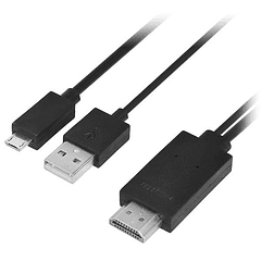 Cabo MHL HDMI A Macho -> Micro-USB Macho / USB 2.0 Macho - 1LIFE