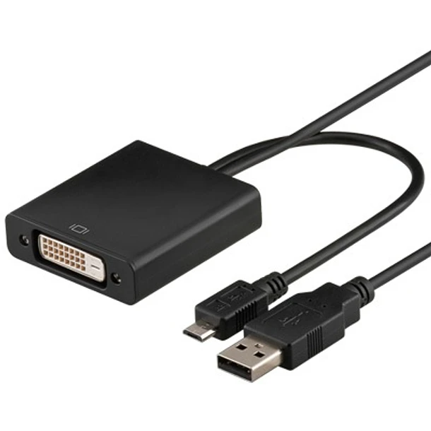 Adaptador MHL+ micro USB M -> DVI F 1
