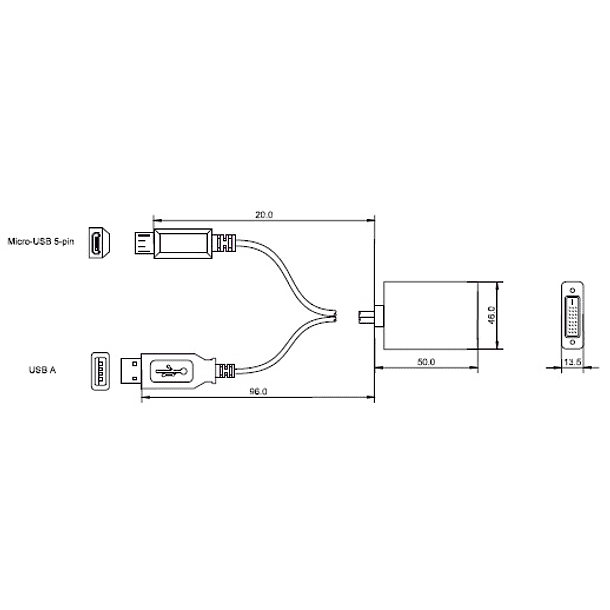 Adaptador MHL+ micro USB M -> DVI F 2