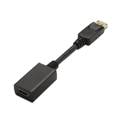 Conversor DisplayPort Macho -> HDMI Fêmea (Preto) - AISENS