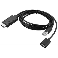 Cabo Conversor HDTV USB A Macho + Fêmea -> HDMI Macho