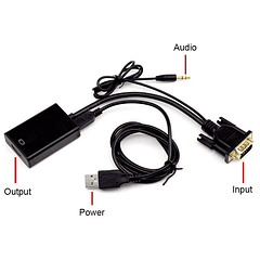 Conversor VGA + Audio p/ HDMI