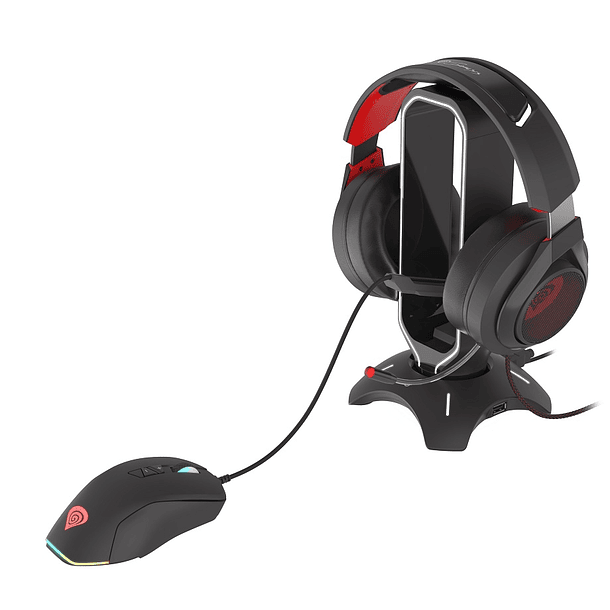 Stand p/ Auscultadores Headset Vanad 500 LED (Preto) - GENESIS 4
