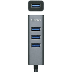 Hub USB 3.0 de Alumínio (Cinza) - AISENS