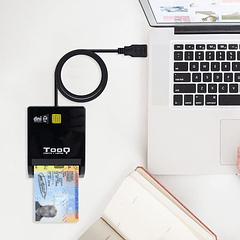 Leitor SmartCard p/ Cartões Identificação/Cidadão/DNI USB2.0 (Preto) - TooQ