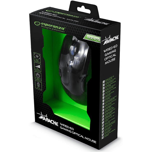 Rato Óptico 6D USB 6 Botões 2400DPI GAMES (APACHE BLUE) - ESPERANZA 4