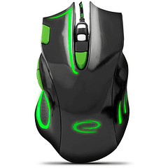 Rato Óptico 7D USB 7 Botões 2400DPI GAMES (HAWK BLACK-GREEN) - ESPERANZA