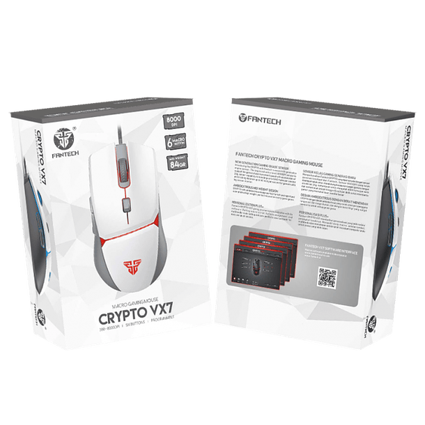 Rato Crypto VX7 Space Edition 8000 DPI RGB (Branco/Cinza) - FANTECH 3