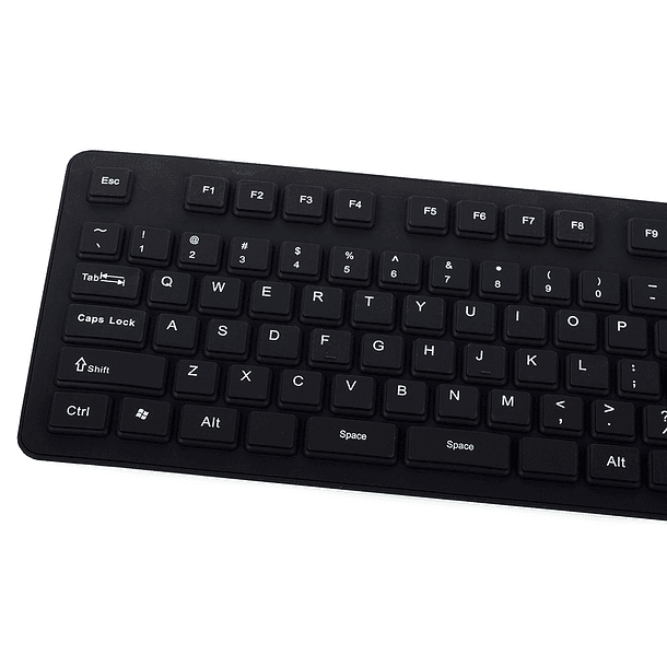 Teclado USB em Borracha de Silicone (Preto) 2
