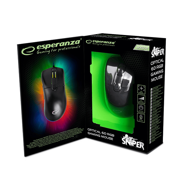 Rato Óptico USB Gaming 6D RGB SNIPER - ESPERANZA 4