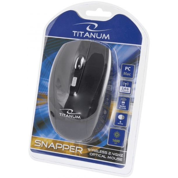 Rato Óptico USB s/ Fios 2,4GHz 1600DPI (6 Botões) - TITANUM 4