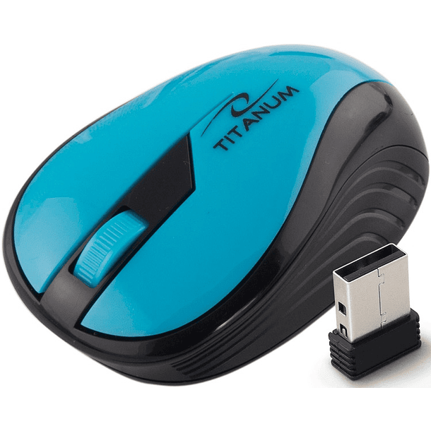 Rato Óptico USB s/ Fios 2,4GHz (3D) Azul - TITANUM 1