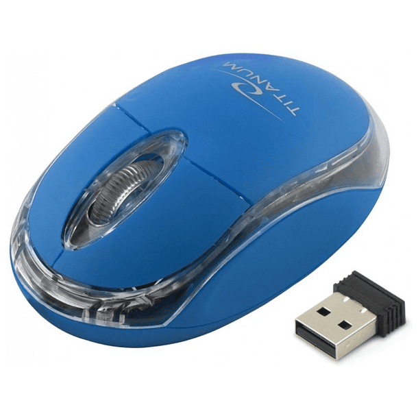Rato Óptico s/ Fios 1000dpi (Azul) - TITANIUM 