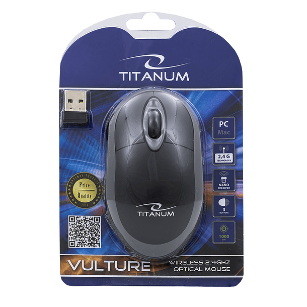 Rato Óptico s/ Fios 1000 DPI USB (Preto/Cinza) - ESPERANZA 3