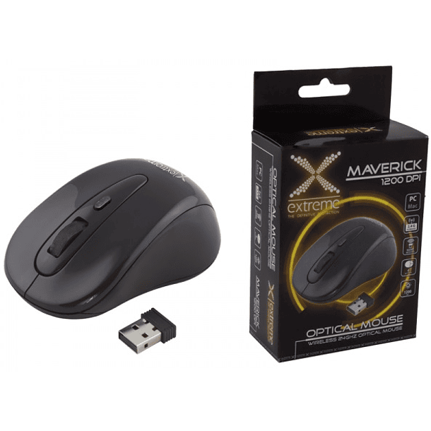 Rato Óptico USB s/ Fios (3D) 2.4GHz Preto - MAVERICK 2