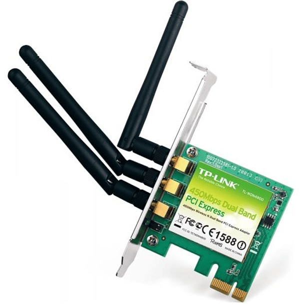 Placa Rede Wireless N Dual Band PCI-e 450Mbps - TP-LINK