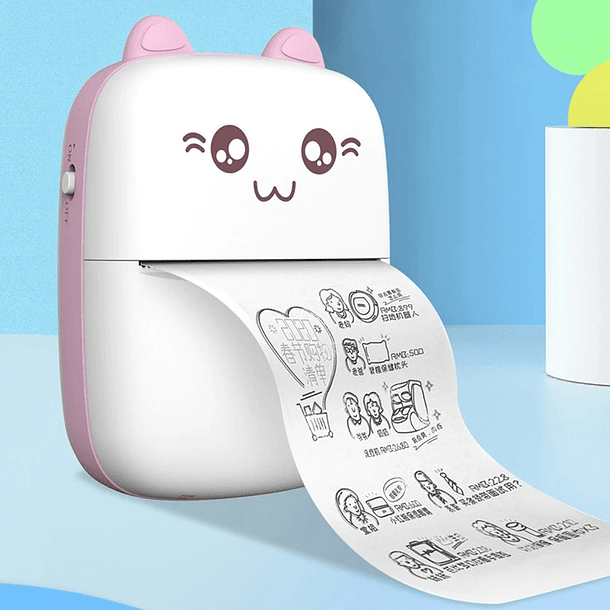 Mini Impressora Térmica Bluetooth KatPrint (Rosa) 2