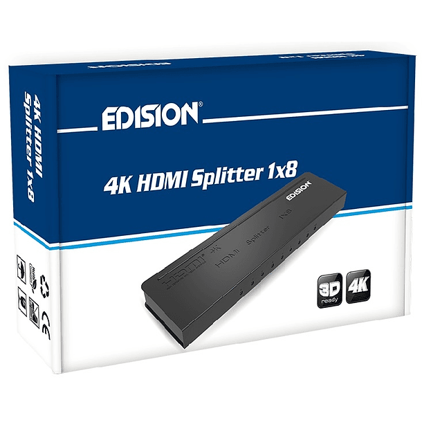 Distribuidor de Sinal HDMI 4K V1.4 (1 Entrada / 8 Saidas) - EDISION 2