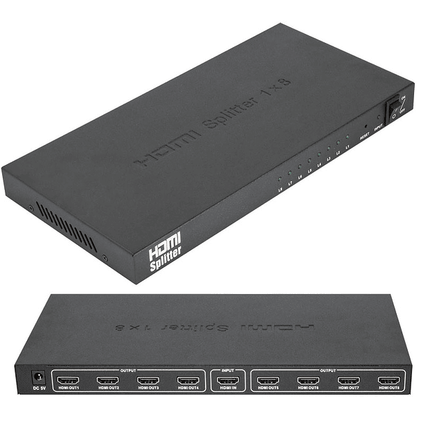Distribuidor de Sinal HDMI Amplificado (1 Entrada / 8 Saidas) 