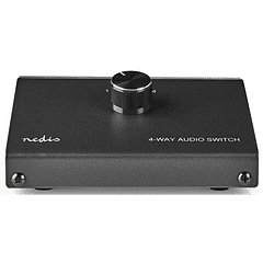 Comutador Selector de Áudio Analógico ASWI2404BK 4 Entradas - NEDIS