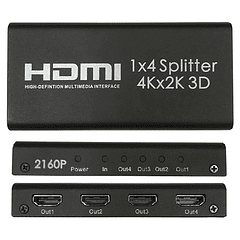 Distribuidor de Sinal HDMI 4K V1.4 (1 Entrada / 4 Saidas)