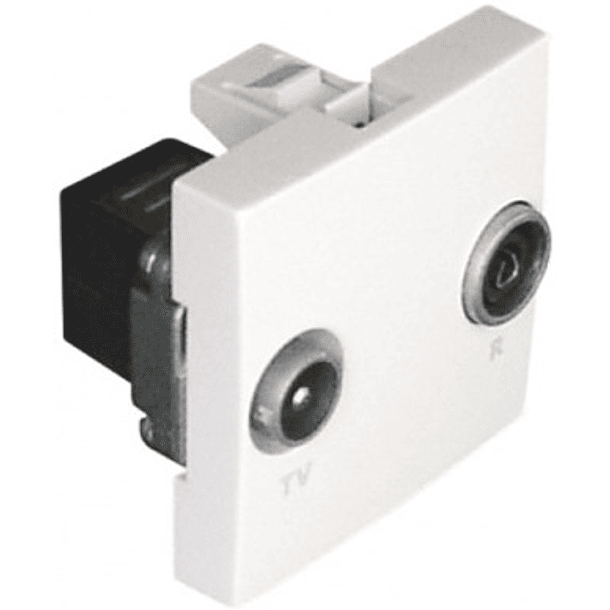 Tomada R-TV Passagem 2 Módulos (Branco) - EFAPEL 