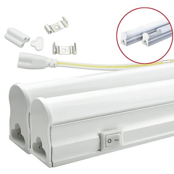 Armadura LED T5 24...28W 220V 6400K 2000Lm Opalina c/ Interruptor (1,50 mts) 