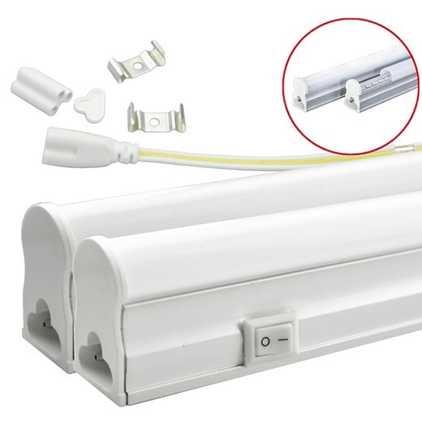 Armadura LED T5 24W 220V 4000K 2000Lm Opalina c/ Interruptor (1,50 mts) 