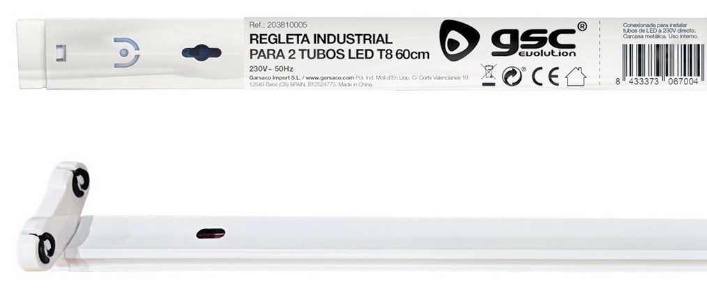 Armadura Dupla p/ 2 Lampadas Tubular LED T8 (60cm) - GSC