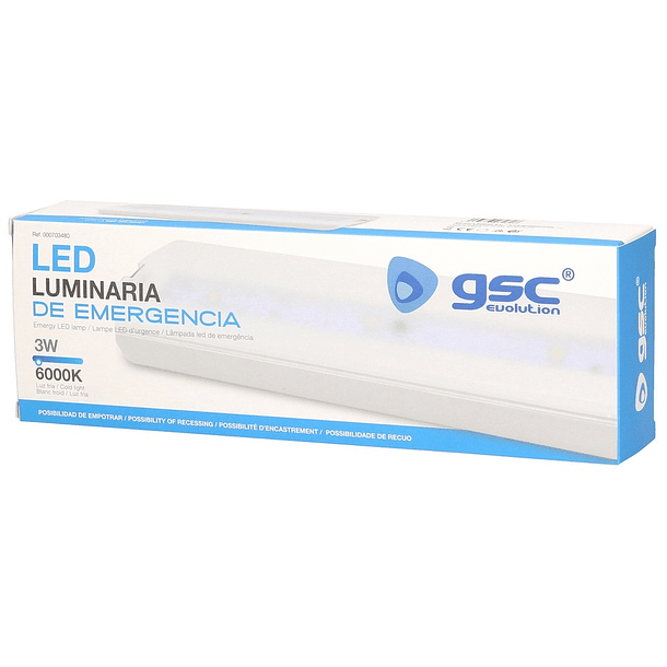 Armadura Saída Emergência em LED 3W 6000K 300Lm (Não-Permanente) - GSC 3
