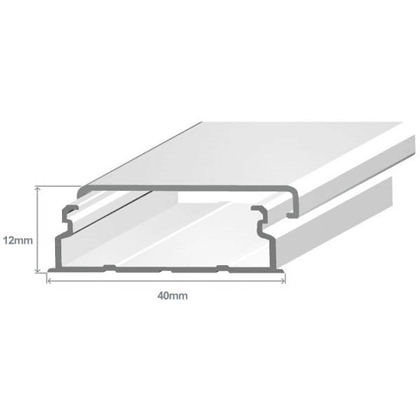 Calha 40x12,5mm Branca s/ Divisoria (2 mts) - EFAPEL 