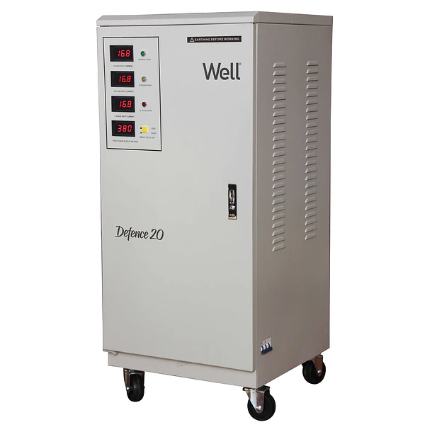 Estabilizador Automático de Tensão Trifásico 3x 280~430V / 3x 380V 20KVA - WELL 