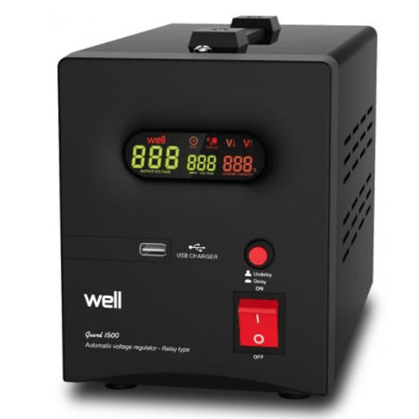 Estabilizador Automático Tensão 1500VA/900W c/ USB - WELL 