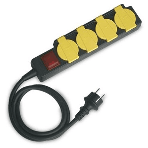 Extensão Quadrupla 3x 1,5mm c/ Protecção de Mola IP44 (1,5 mts) 