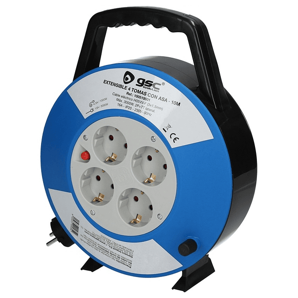 Extensão 4 Tomadas c/ Enrolador (3x 1,5 mm2) - 10 mts 2