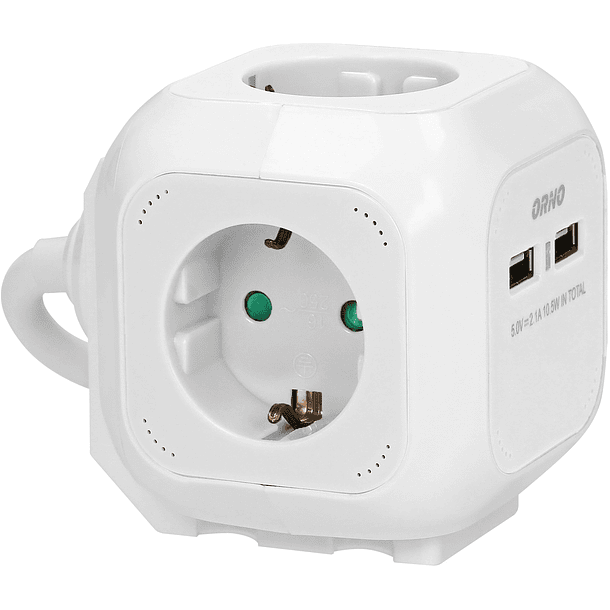 Extensão Quadrupla c/ 2x USB Branco (1,4 mts) - ORNO 1