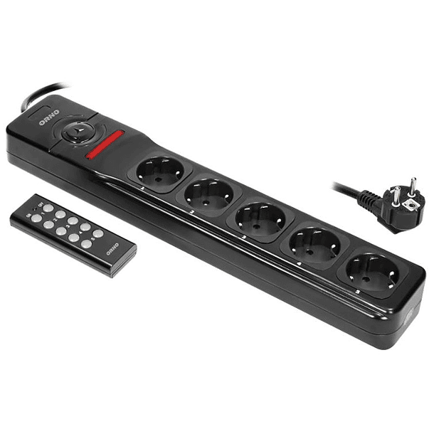 Extensão Quintupla 2P + T com Comando s/ Fios (3 mts) - ORNO 