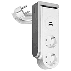 Extensão Dupla + USB-A + USB-C c/ Clip Fixação à Mesa 1,4 mts (Branco) - ORNO 1
