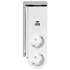 Extensão Dupla + USB-A + USB-C c/ Clip Fixação à Mesa 1,4 mts (Branco) - ORNO 3