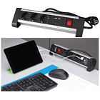 Extensão Tripla + 2x USB c/ Interruptor (1,4 mts) p/ Secretárias, Balcões, ... - PEREL 1