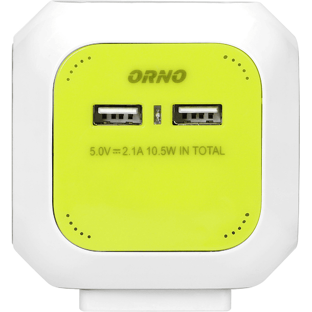 Extensão Quadrupla c/ 2x USB Verde (1,4 mts) - ORNO 4
