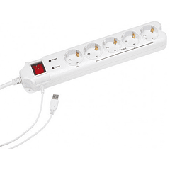 Extensão Quintupla USB c/ Interruptor (1,5 mts) Branco - ENERGENIE